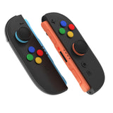PlayVital Silicone Button Covers and Thumb Grip Set for Nintendo Switch 2, 4 Colorful ABXY Directional Button Caps & 2 Joystick Caps for Joycon 2 - Black - WWYNTM042