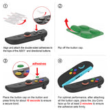 PlayVital Silicone Button Covers and Thumb Grip Set for Nintendo Switch 2, 4 Colorful ABXY Directional Button Caps & 2 Joystick Caps for Joycon 2 - Black - WWYNTM042