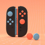 PlayVital Silicone Button Covers and Thumb Grip Set for Nintendo Switch 2, 2 ABXY Directional Button Caps & 2 Joystick Caps for Joycon 2 - Blue & Orange - WWYNTM048