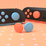 PlayVital Silicone Button Covers and Thumb Grip Set for Nintendo Switch 2, 2 ABXY Directional Button Caps & 2 Joystick Caps for Joycon 2 - Blue & Orange - WWYNTM048