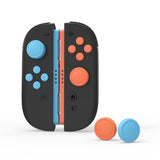 PlayVital Silicone Button Covers and Thumb Grip Set for Nintendo Switch 2, 2 ABXY Directional Button Caps & 2 Joystick Caps for Joycon 2 - Blue & Orange - WWYNTM048