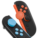 PlayVital Silicone Button Covers and Thumb Grip Set for Nintendo Switch 2, 2 ABXY Directional Button Caps & 2 Joystick Caps for Joycon 2 - Blue & Orange - WWYNTM048