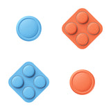 PlayVital Silicone Button Covers and Thumb Grip Set for Nintendo Switch 2, 2 ABXY Directional Button Caps & 2 Joystick Caps for Joycon 2 - Blue & Orange - WWYNTM048