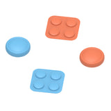 PlayVital Silicone Button Covers and Thumb Grip Set for Nintendo Switch 2, 2 ABXY Directional Button Caps & 2 Joystick Caps for Joycon 2 - Blue & Orange - WWYNTM048
