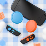 PlayVital Silicone Button Covers and Thumb Grip Set for Nintendo Switch 2, 2 ABXY Directional Button Caps & 2 Joystick Caps for Joycon 2 - Blue & Orange - WWYNTM048