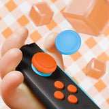 PlayVital Silicone Button Covers and Thumb Grip Set for Nintendo Switch 2, 2 ABXY Directional Button Caps & 2 Joystick Caps for Joycon 2 - Blue & Orange - WWYNTM048