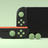 PlayVital Silicone Button Covers and Thumb Grip Set for Nintendo Switch 2, 2 ABXY Directional Button Caps & 2 Joystick Caps for Joycon 2 - Matcha Green - WWYNTM046