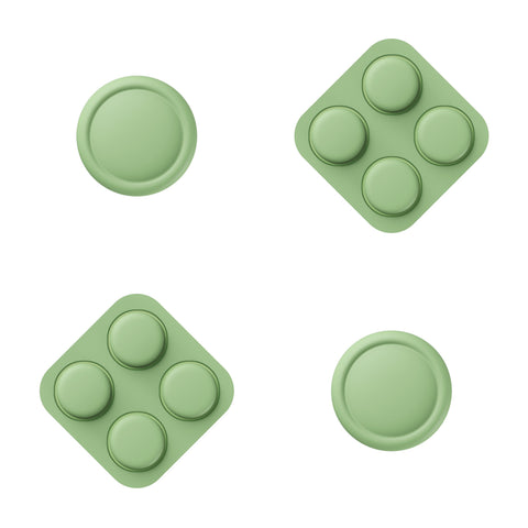 PlayVital Silicone Button Covers and Thumb Grip Set for Nintendo Switch 2, 2 ABXY Directional Button Caps & 2 Joystick Caps for Joycon 2 - Matcha Green - WWYNTM046