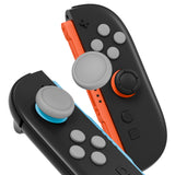 PlayVital Silicone Button Covers and Thumb Grip Set for Nintendo Switch 2, 2 ABXY Directional Button Caps & 2 Joystick Caps for Joycon 2 - New Hope Gray - WWYNTM047