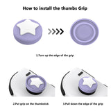 PlayVital Silicone Button Covers and Thumb Grip Set for Nintendo Switch 2, 2 ABXY Directional Button Caps & 2 Joystick Caps for Joycon 2 - New Hope Gray - WWYNTM047