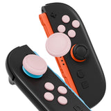 PlayVital Silicone Button Covers and Thumb Grip Set for Nintendo Switch 2, 2 ABXY Directional Button Caps & 2 Joystick Caps for Joycon 2 - Pink - WWYNTM044