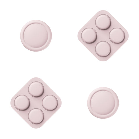 PlayVital Silicone Button Covers and Thumb Grip Set for Nintendo Switch 2, 2 ABXY Directional Button Caps & 2 Joystick Caps for Joycon 2 - Pink - WWYNTM044