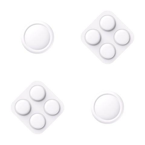 PlayVital Silicone Button Covers and Thumb Grip Set for Nintendo Switch 2, 2 ABXY Directional Button Caps & 2 Joystick Caps for Joycon 2 - White - WWYNTM043
