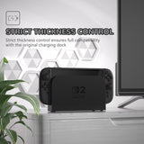PlayVital Solid Color Series Protective Case for Nintendo Switch 2, Anti-Scratches Hard Shell Dockable Grip Cover with Extra Foldable Stand & Thumb Grips for Nintendo Switch 2  - Black - AXKNTP003