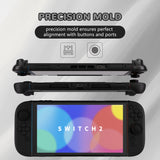 PlayVital Solid Color Series Protective Case for Nintendo Switch 2, Anti-Scratches Hard Shell Dockable Grip Cover with Extra Foldable Stand & Thumb Grips for Nintendo Switch 2  - Black - AXKNTP003