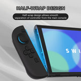 PlayVital Solid Color Series Protective Case for Nintendo Switch 2, Anti-Scratches Hard Shell Dockable Grip Cover with Extra Foldable Stand & Thumb Grips for Nintendo Switch 2  - Black - AXKNTP003