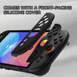 PlayVital Solid Color Series Protective Case for Nintendo Switch 2, Anti-Scratches Hard Shell Dockable Grip Cover with Extra Foldable Stand & Thumb Grips for Nintendo Switch 2  - Black - AXKNTP003