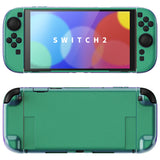 PlayVital Solid Color Series Protective Case for Nintendo Switch 2, Anti-Scratches Hard Shell Dockable Grip Cover with Extra Foldable Stand & Thumb Grips for Nintendo Switch 2  - Chameleon Green Purple - AXKNTP017