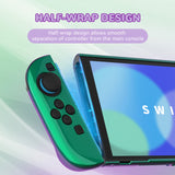 PlayVital Solid Color Series Protective Case for Nintendo Switch 2, Anti-Scratches Hard Shell Dockable Grip Cover with Extra Foldable Stand & Thumb Grips for Nintendo Switch 2  - Chameleon Green Purple - AXKNTP017