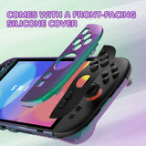 PlayVital Solid Color Series Protective Case for Nintendo Switch 2, Anti-Scratches Hard Shell Dockable Grip Cover with Extra Foldable Stand & Thumb Grips for Nintendo Switch 2  - Chameleon Green Purple - AXKNTP017