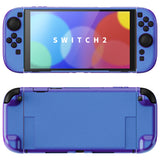 PlayVital Solid Color Series Protective Case for Nintendo Switch 2, Anti-Scratches Hard Shell Dockable Grip Cover with Extra Foldable Stand & Thumb Grips for Nintendo Switch 2  - Chameleon Purple Blue - AXKNTP007