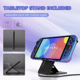 PlayVital Solid Color Series Protective Case for Nintendo Switch 2, Anti-Scratches Hard Shell Dockable Grip Cover with Extra Foldable Stand & Thumb Grips for Nintendo Switch 2  - Chameleon Purple Blue - AXKNTP007
