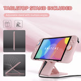PlayVital Solid Color Series Protective Case for Nintendo Switch 2, Anti-Scratches Hard Shell Dockable Grip Cover with Extra Foldable Stand & Thumb Grips for Nintendo Switch 2  - Cherry Blossoms Pink - AXKNTM004