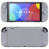 PlayVital Solid Color Series Protective Case for Nintendo Switch 2, Anti-Scratches Hard Shell Dockable Grip Cover with Extra Foldable Stand & Thumb Grips for Nintendo Switch 2  - New Hope Gray - AXKNTM008