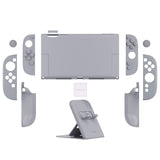 PlayVital Solid Color Series Protective Case for Nintendo Switch 2, Anti-Scratches Hard Shell Dockable Grip Cover with Extra Foldable Stand & Thumb Grips for Nintendo Switch 2  - New Hope Gray - AXKNTM008