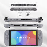 PlayVital Solid Color Series Protective Case for Nintendo Switch 2, Anti-Scratches Hard Shell Dockable Grip Cover with Extra Foldable Stand & Thumb Grips for Nintendo Switch 2  - New Hope Gray - AXKNTM008