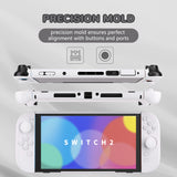 PlayVital Solid Color Series Protective Case for Nintendo Switch 2, Anti-Scratches Hard Shell Dockable Grip Cover with Extra Foldable Stand & Thumb Grips for Nintendo Switch 2  - White - AXKNTM006