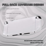 PlayVital Solid Color Series Protective Case for Nintendo Switch 2, Anti-Scratches Hard Shell Dockable Grip Cover with Extra Foldable Stand & Thumb Grips for Nintendo Switch 2  - White - AXKNTM006
