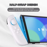PlayVital Solid Color Series Protective Case for Nintendo Switch 2, Anti-Scratches Hard Shell Dockable Grip Cover with Extra Foldable Stand & Thumb Grips for Nintendo Switch 2  - White - AXKNTM006