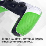 PlayVital Premium Grip for ps5 Wireless Controller, Split Design Anti-Skid Soft Hexagonal Diamond Textures Sweat-Absorbent Handle Grips Protector for ps5 Controller – Grass Green - FHPFM002