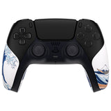 PlayVital Premium Grip for ps5 Wireless Controller, Split Design Anti-Skid Soft Hexagonal Diamond Textures Sweat-Absorbent Handle Grips Protector for ps5 Controller – The Great Wave - FHPFV001