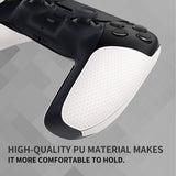 PlayVital Premium Grip for ps5 Wireless Controller, Split Design Anti-Skid Soft Hexagonal Diamond Textures Sweat-Absorbent Handle Grips Protector for ps5 Controller – White - FHPFM006