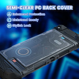 PlayVital Stellar Mecha Protective Case for Nintendo Switch 2, Ergonomic Anti-slip Silicone Grip Cover, Dockable Hard Case Shell for Switch 2 with Joystick Cap & Sticker - Black - JXUNTP001