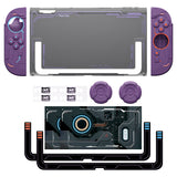 PlayVital Stellar Mecha Protective Case for Nintendo Switch 2, Ergonomic Anti-slip Silicone Grip Cover, Dockable Hard Case Shell for Switch 2 with Joystick Cap & Sticker - Smoky Purple - JXUNTP003