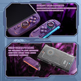 PlayVital Stellar Mecha Protective Case for Nintendo Switch 2, Ergonomic Anti-slip Silicone Grip Cover, Dockable Hard Case Shell for Switch 2 with Joystick Cap & Sticker - Smoky Purple - JXUNTP003