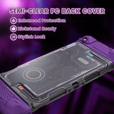 PlayVital Stellar Mecha Protective Case for Nintendo Switch 2, Ergonomic Anti-slip Silicone Grip Cover, Dockable Hard Case Shell for Switch 2 with Joystick Cap & Sticker - Smoky Purple - JXUNTP003