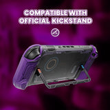 PlayVital Stellar Mecha Protective Case for Nintendo Switch 2, Ergonomic Anti-slip Silicone Grip Cover, Dockable Hard Case Shell for Switch 2 with Joystick Cap & Sticker - Smoky Purple - JXUNTP003