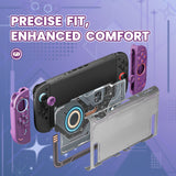 PlayVital Stellar Mecha Protective Case for Nintendo Switch 2, Ergonomic Anti-slip Silicone Grip Cover, Dockable Hard Case Shell for Switch 2 with Joystick Cap & Sticker - Smoky Purple - JXUNTP003