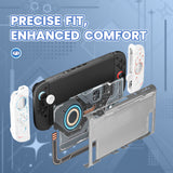 PlayVital Stellar Mecha Protective Case for Nintendo Switch 2, Ergonomic Anti-slip Silicone Grip Cover, Dockable Hard Case Shell for Switch 2 with Joystick Cap & Sticker - White - JXUNTP002