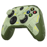 PlayVital Stellar Mecha Silicone Cover Skin for Xbox Series X/S Controller, Anti-slip Grip Protector with Thumb Grips & Sticker for Xbox Core Wireless Controller - Army Green & Sage Green - SAXX3P004