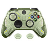 PlayVital Stellar Mecha Silicone Cover Skin for Xbox Series X/S Controller, Anti-slip Grip Protector with Thumb Grips & Sticker for Xbox Core Wireless Controller - Army Green & Sage Green - SAXX3P004