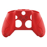 PlayVital Stellar Mecha Silicone Cover Skin for Xbox Series X/S Controller, Anti-slip Grip Protector with Thumb Grips & Sticker for Xbox Core Wireless Controller - Crimson Red & Iron Yellow - SAXX3P003