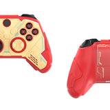 PlayVital Stellar Mecha Silicone Cover Skin for Xbox Series X/S Controller, Anti-slip Grip Protector with Thumb Grips & Sticker for Xbox Core Wireless Controller - Crimson Red & Iron Yellow - SAXX3P003