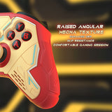 PlayVital Stellar Mecha Silicone Cover Skin for Xbox Series X/S Controller, Anti-slip Grip Protector with Thumb Grips & Sticker for Xbox Core Wireless Controller - Crimson Red & Iron Yellow - SAXX3P003