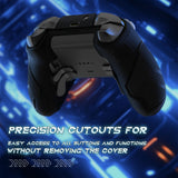 PlayVital Stellar Mecha Silicone Cover Skin for Xbox Elite Series 2 & Elite Series 2 Core, Non-Slip Grip Protector for Xbox Elite 2 with Thumb Grips & Stickers - Gray & Black - HQWE2P001