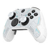 PlayVital Stellar Mecha Silicone Cover Skin for Xbox Elite Series 2 & Elite Series 2 Core, Non-Slip Grip Protector for Xbox Elite 2 with Thumb Grips & Stickers - Warm White & Snow White - HQWE2P002